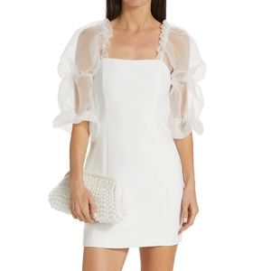 Amanda Uprichard Tia Organza-Sleeve Minidress
